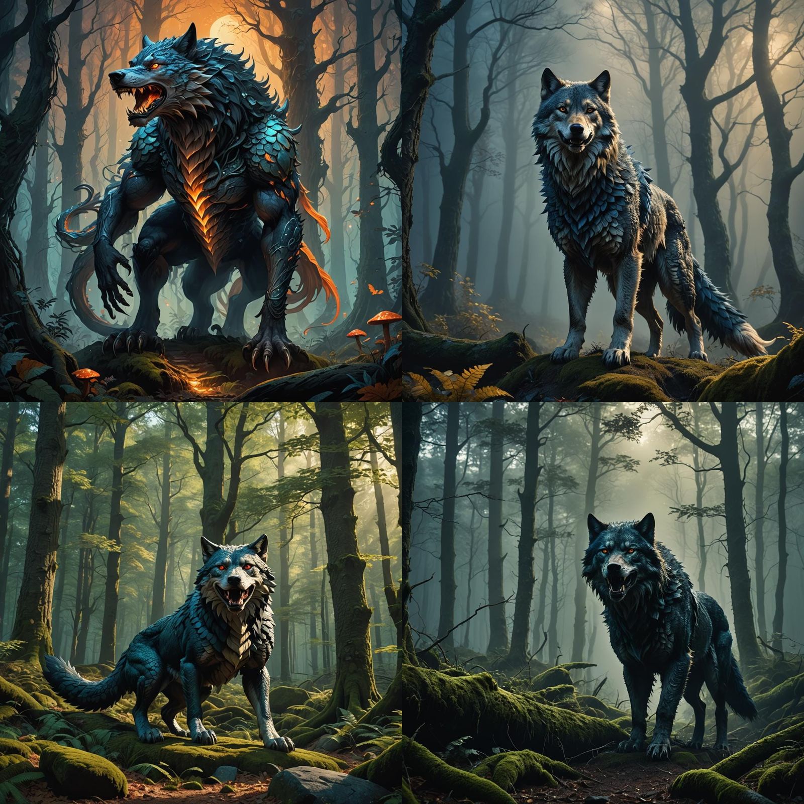 Half-Serpent Wolf Creature in German Forest