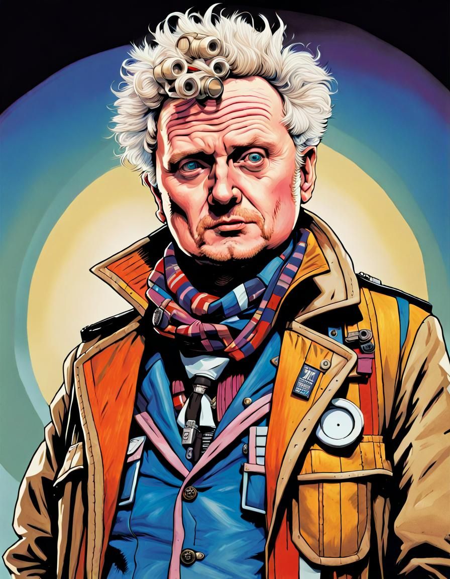 Doctor Who Portrait in Tank Girl Style