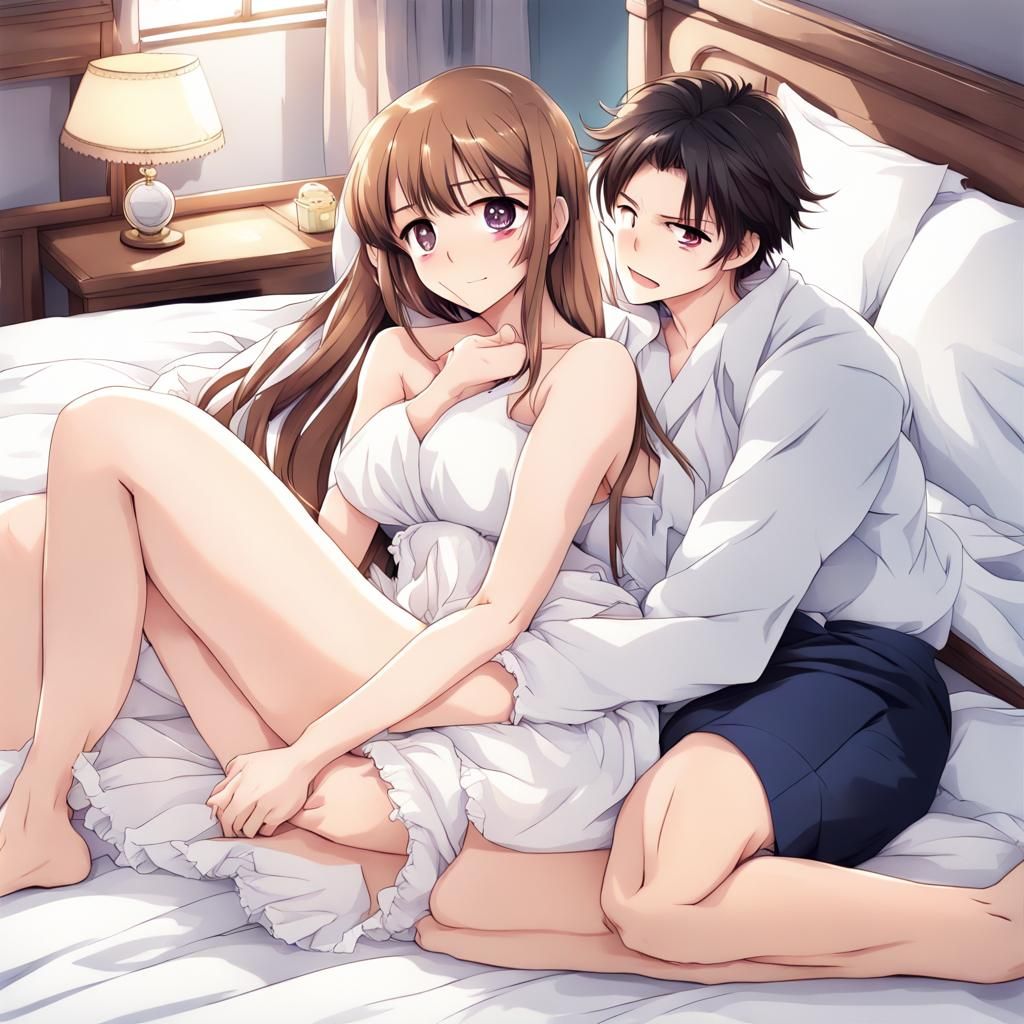 Anime Style Image of Woman Comforted by Man
