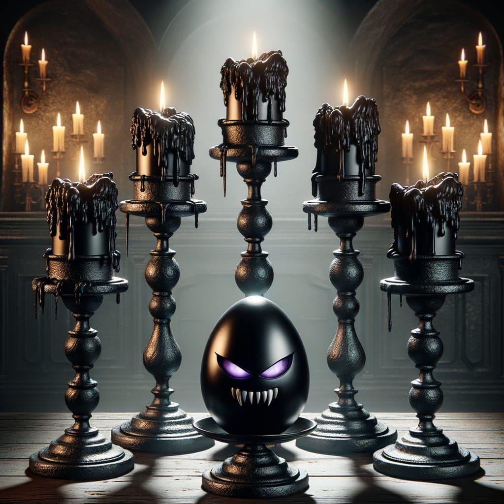 Gothic Crypt Living Room with Vampire Egg