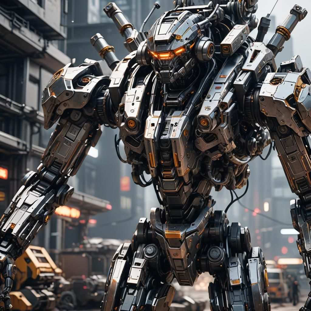 Intricate Mech Details in Futuristic Sci-Fi Style