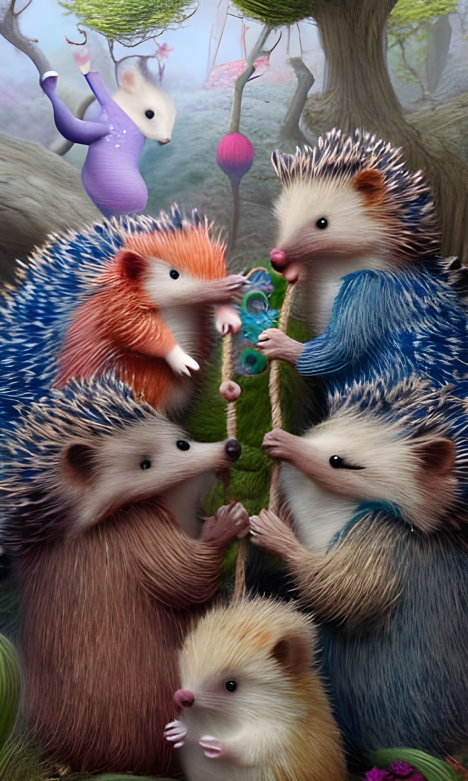 Whimsical Hedgehogs Tug of War: Fairycore Storybook