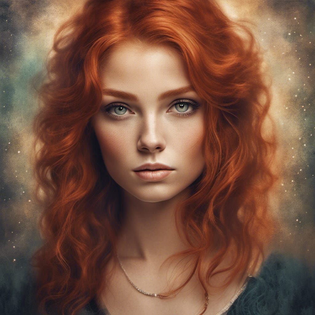 Stunning Redhead Portrait in Detailed, Realistic Style