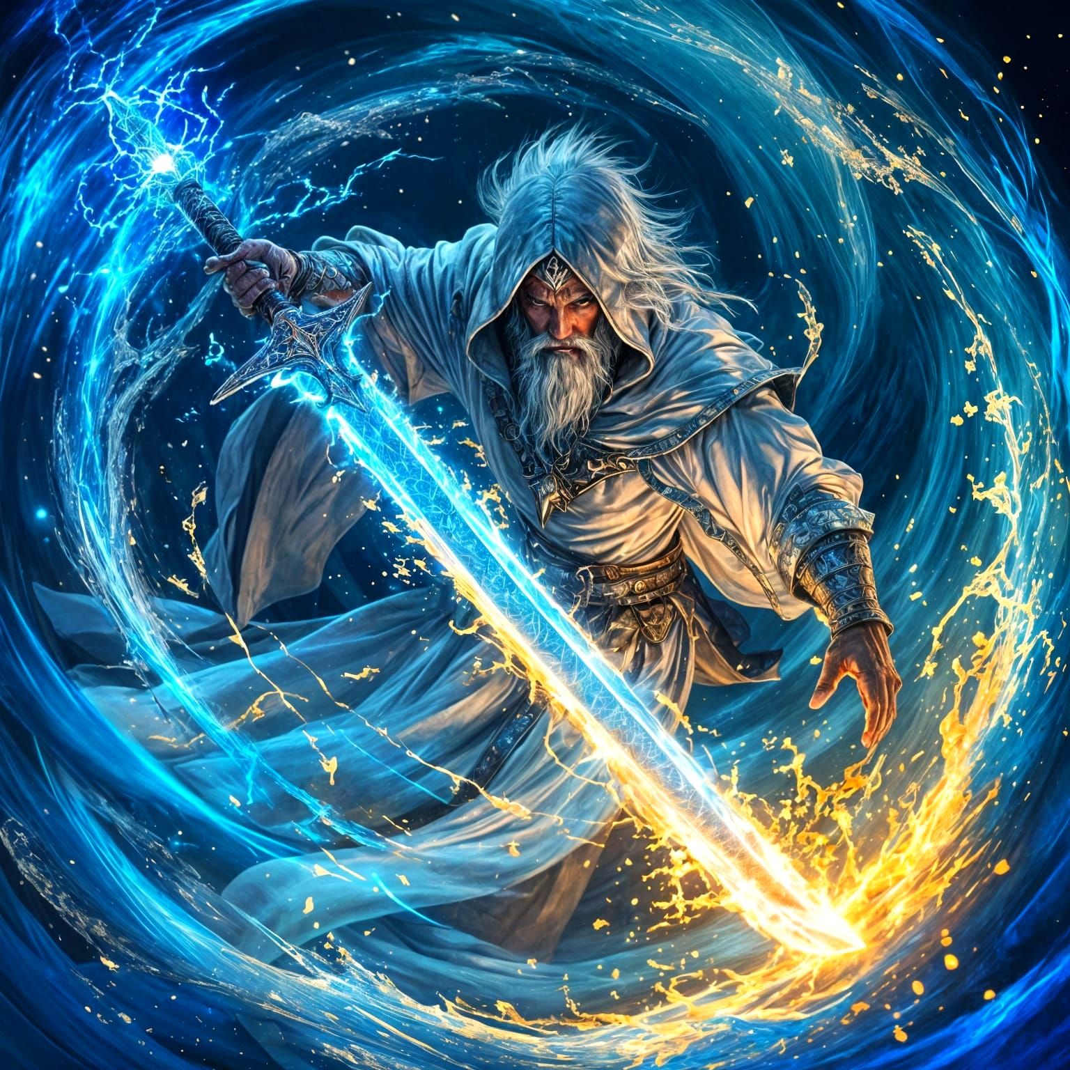 A full image of a magic swordsSmith forging a one of a kind ...