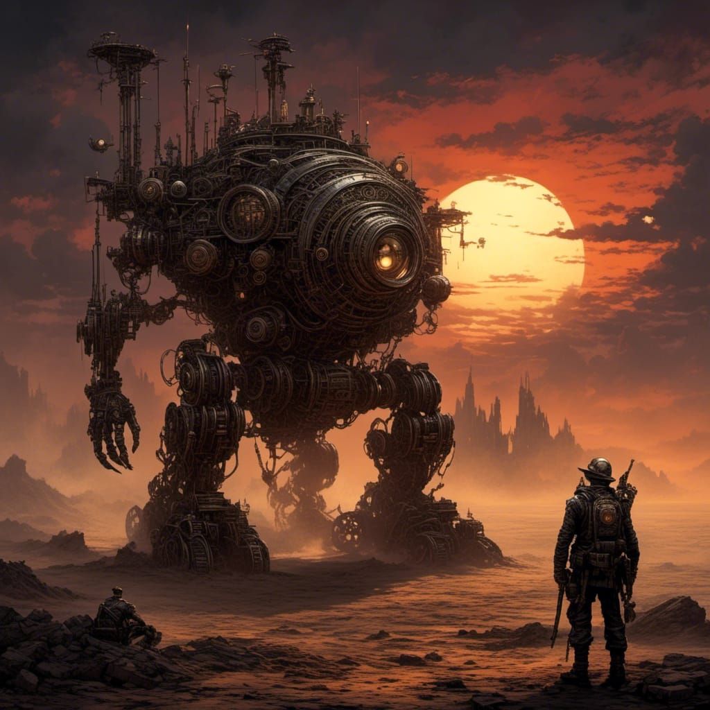 Steampunk Dawn: A Fusion of Light and Fantasy