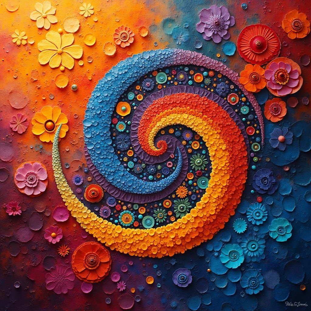 Kaleidoscopic Geometric Tessellations in Abstract Expression...