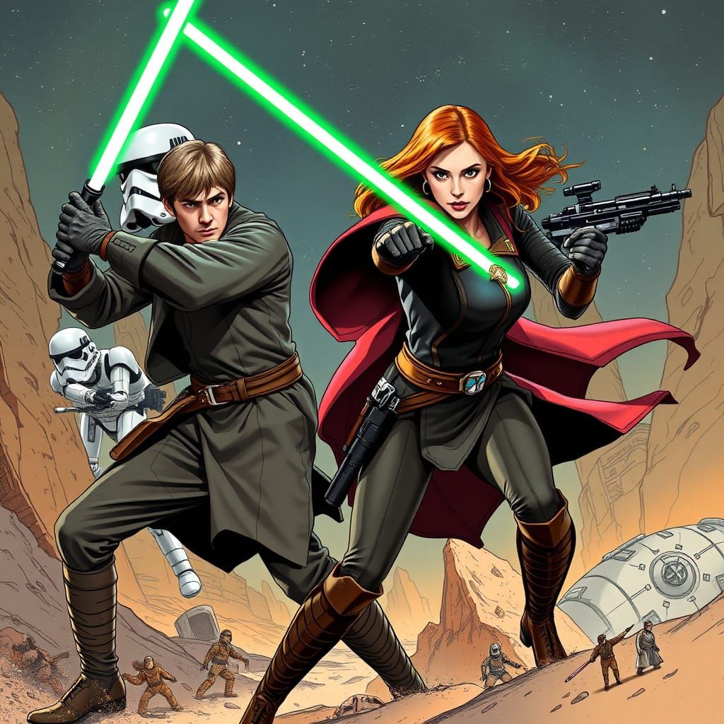 Jedi Heroes Unite Against Imperial Forces in Cyberpunk-Inspi...