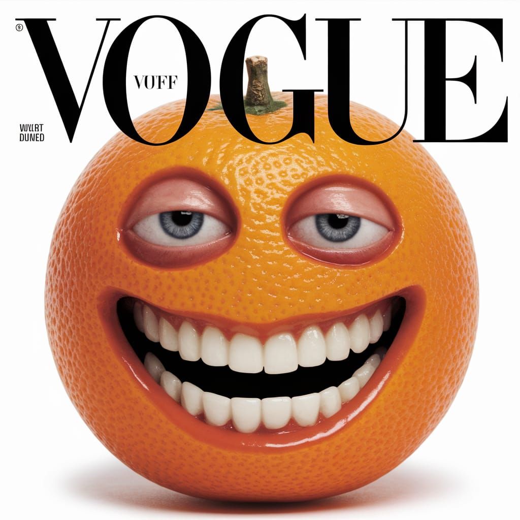 Disturbing Orange Portrait in Vogue Style