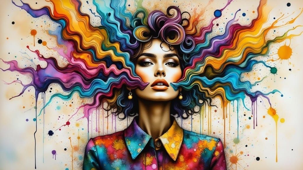 Vibrant Artist Unleashes Imagination in Whimsical Watercolor