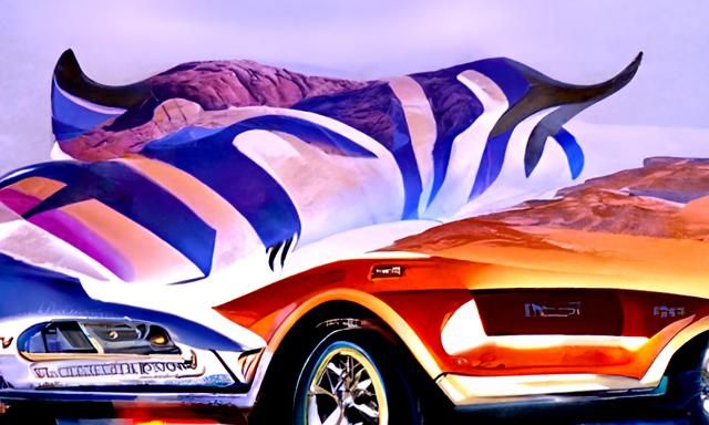 Ford Mustang in Roger Dean Style