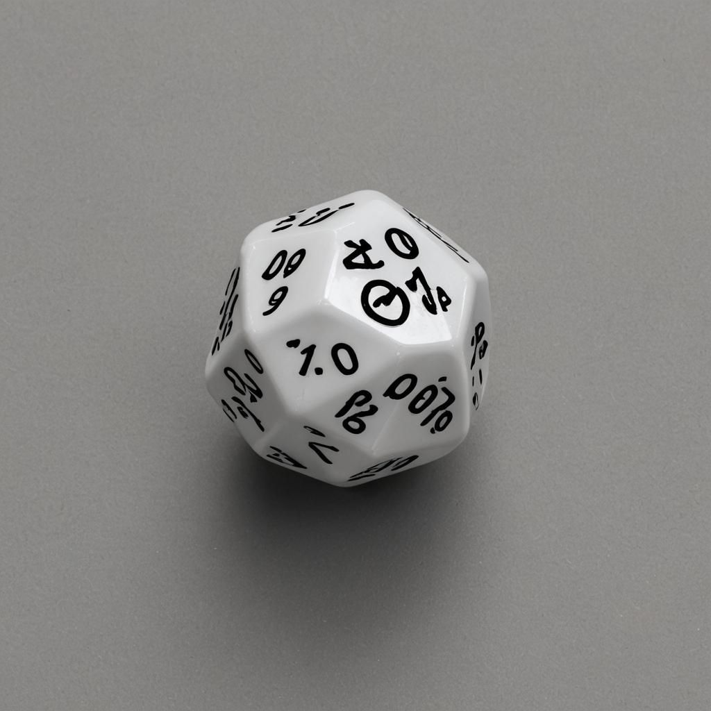 Twenty Sided Die with Number One
