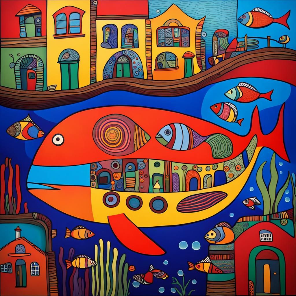 Underwater School Inspired by Hundertwasser's Colorful Visio...