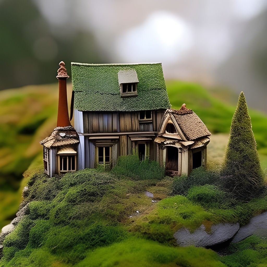 Enchanting Overgrown Miniature Village Art