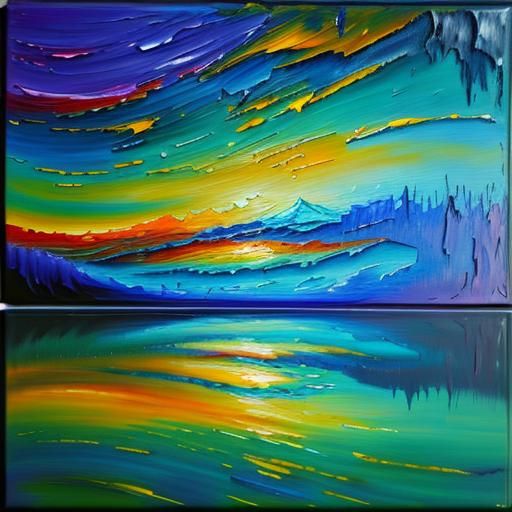 Surreal Reflections in Expressionist Oil Painting