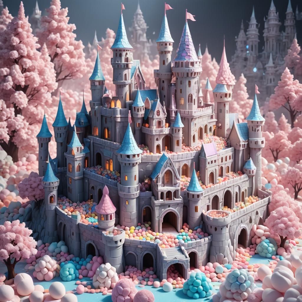 Sweet Fantasy Castle: 3D Anime Art