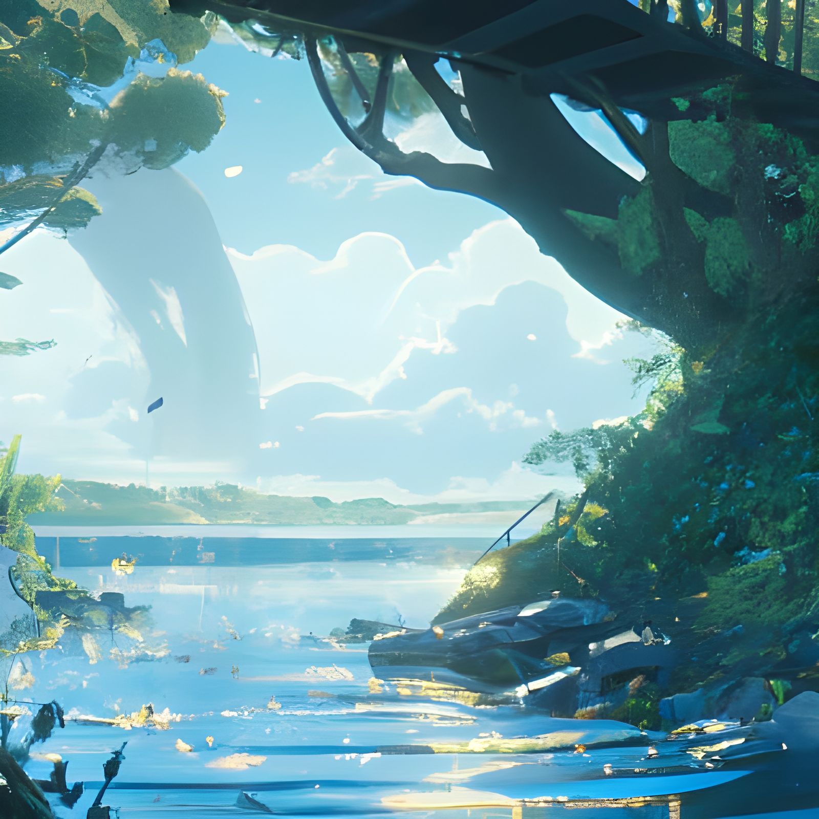 Enchanting Zen Landscape in Anime Style