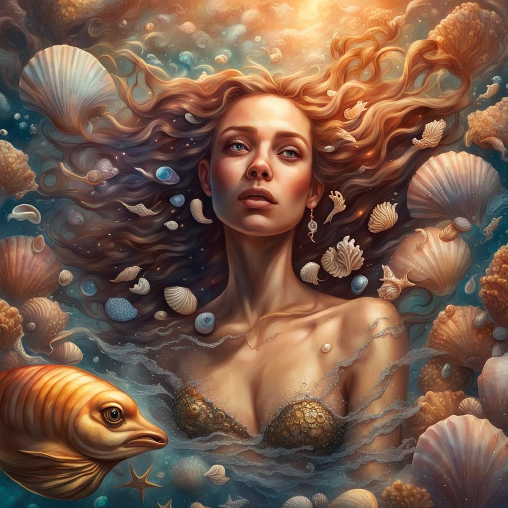 Mermaid Amidst Treasure Trove