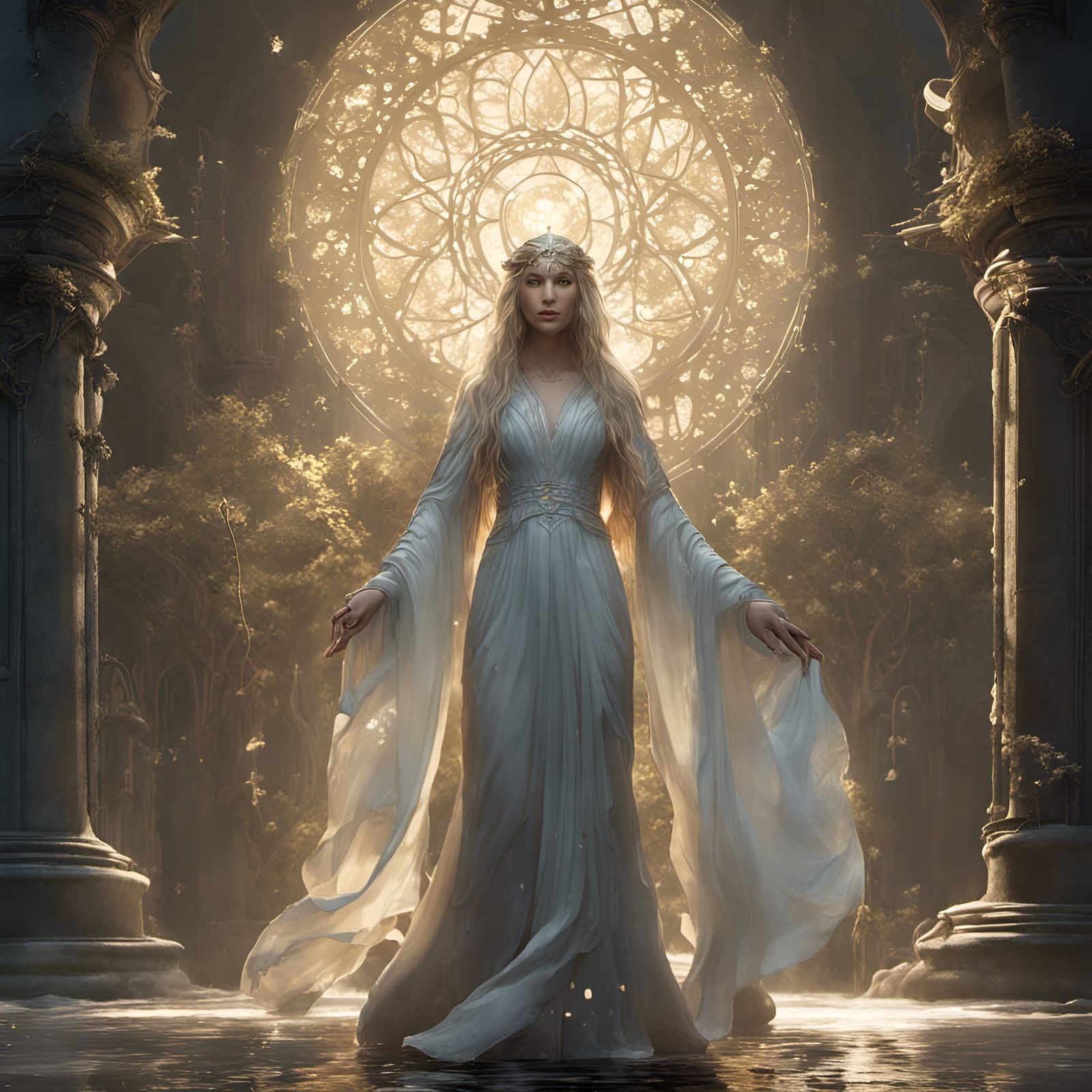 Galadriel in Dark Fantasy Style, 8K Resolution