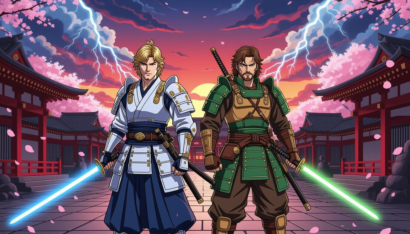 Luke Skywalker and Kyle Katarn as Samurai Warriors