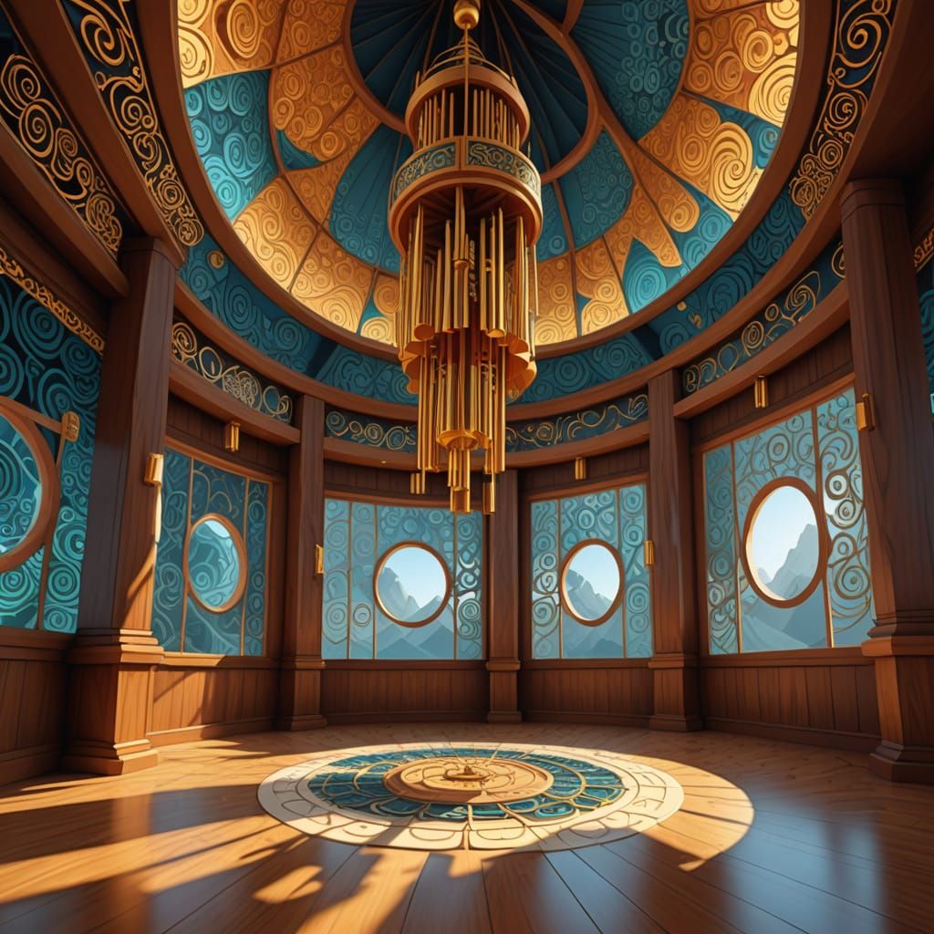 Wind Prayer Hall: Abstract Vector Fractal Interior