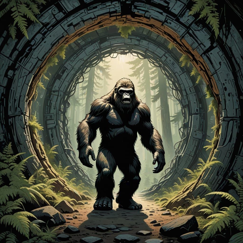 Bigfoot's Journey Through a Parallel Universe Portal