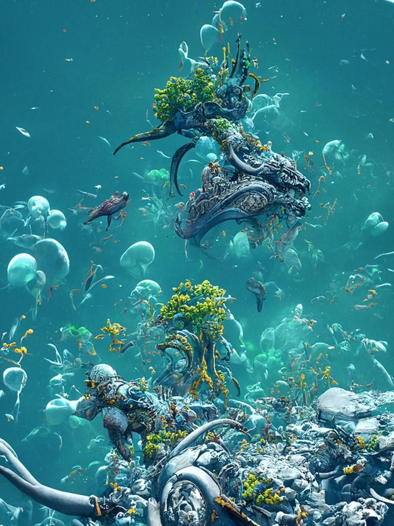 Marine Life Fantasy Concept Art in 8k