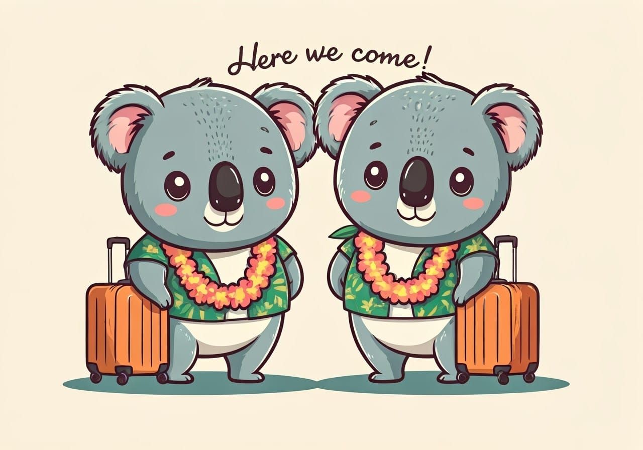 Koala Bears Ready for Hawaii Vacation