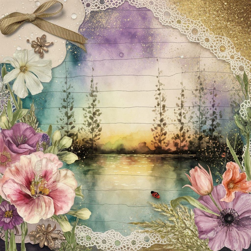 Ethereal Watercolor Florals in Gold and Pastel Hues