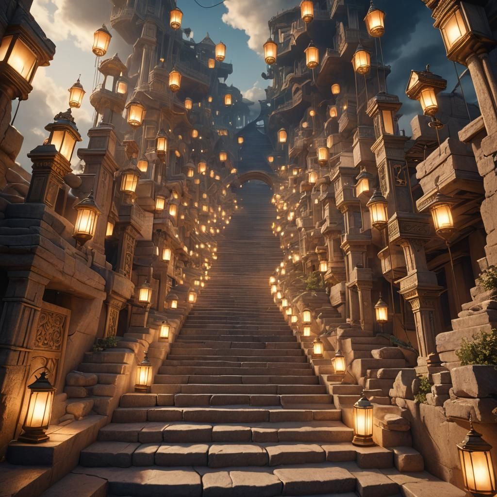 Endless Stairs in Mystical Cloud Realm