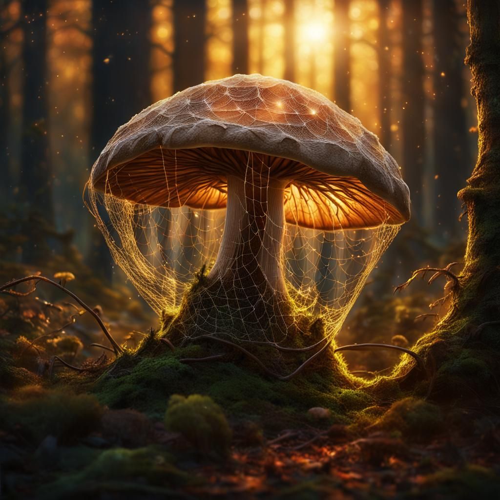 Mushroom in Sunset Light, Fantasy Concept Art