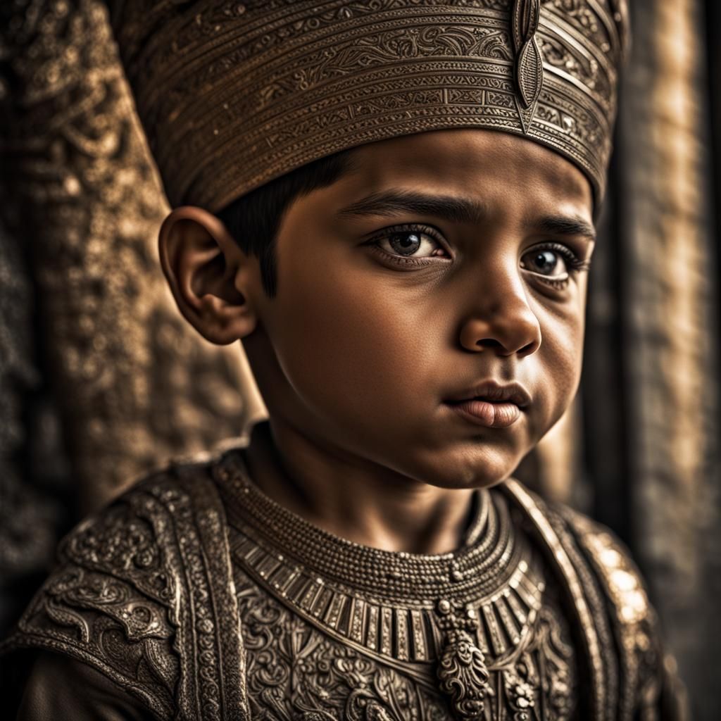 Hyperrealistic Egyptian Child Portrait in HDR