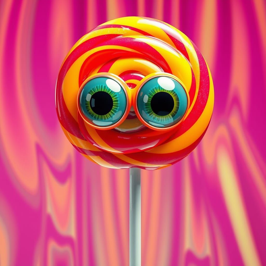 Vibrant 1960s-Inspired Pop Art Lollipop