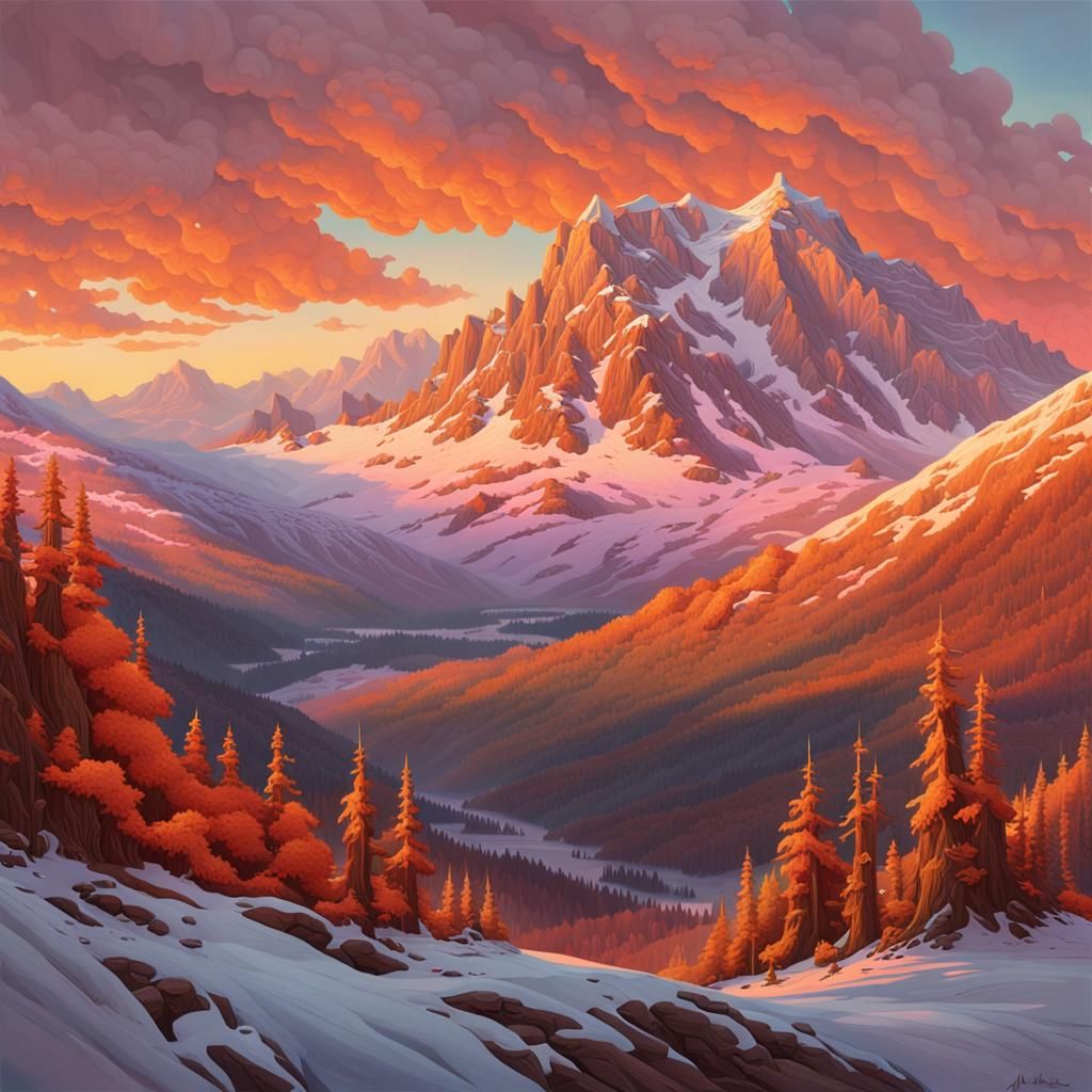 Sleeping Giant Mountain Range at Sunset