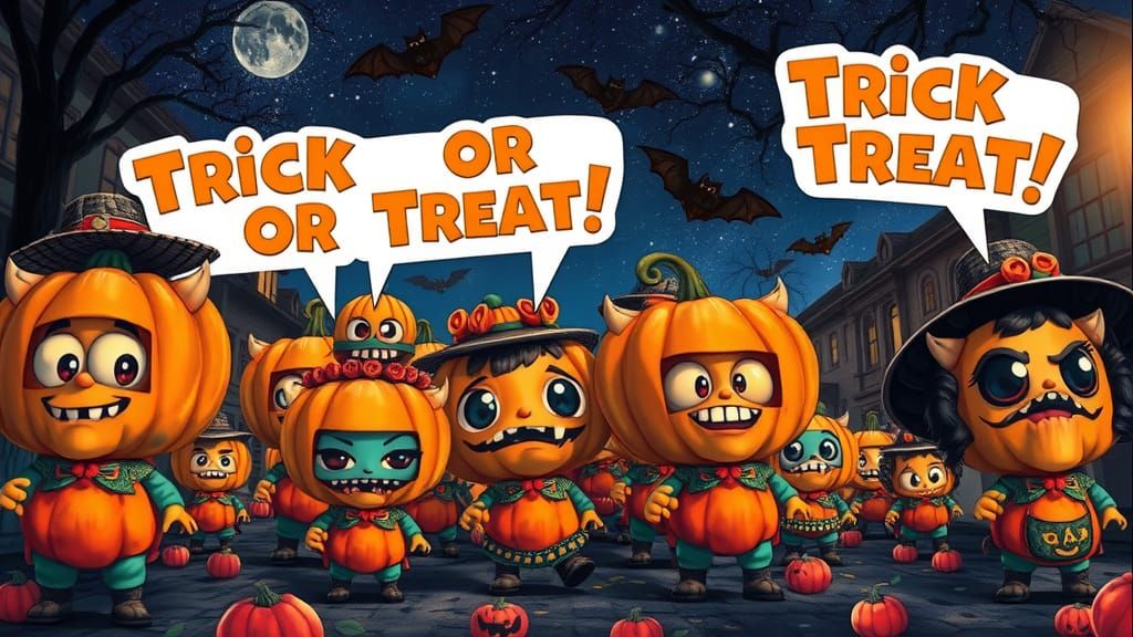 Chibi Monsters Halloween Parade Inspired by Japanese Folklor...