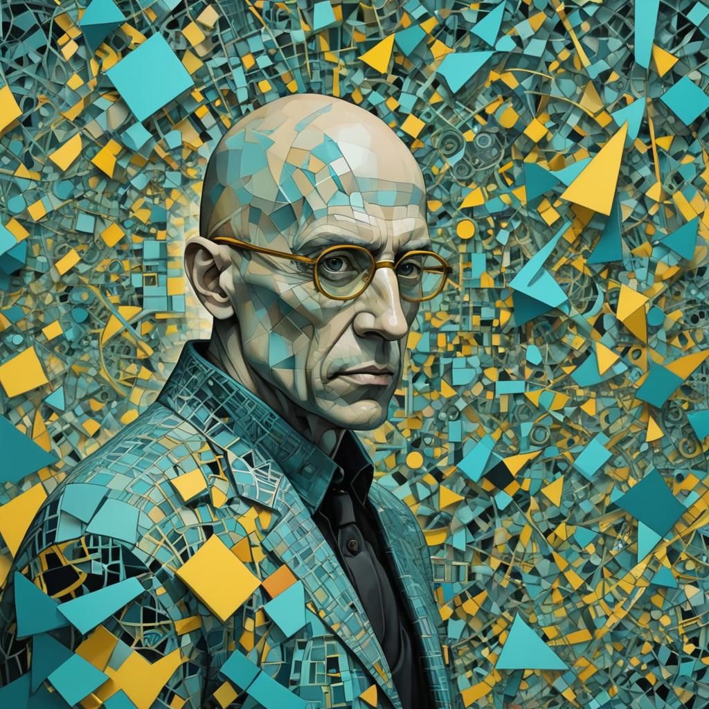 Foucault in Suprematist Abstract Digital Art