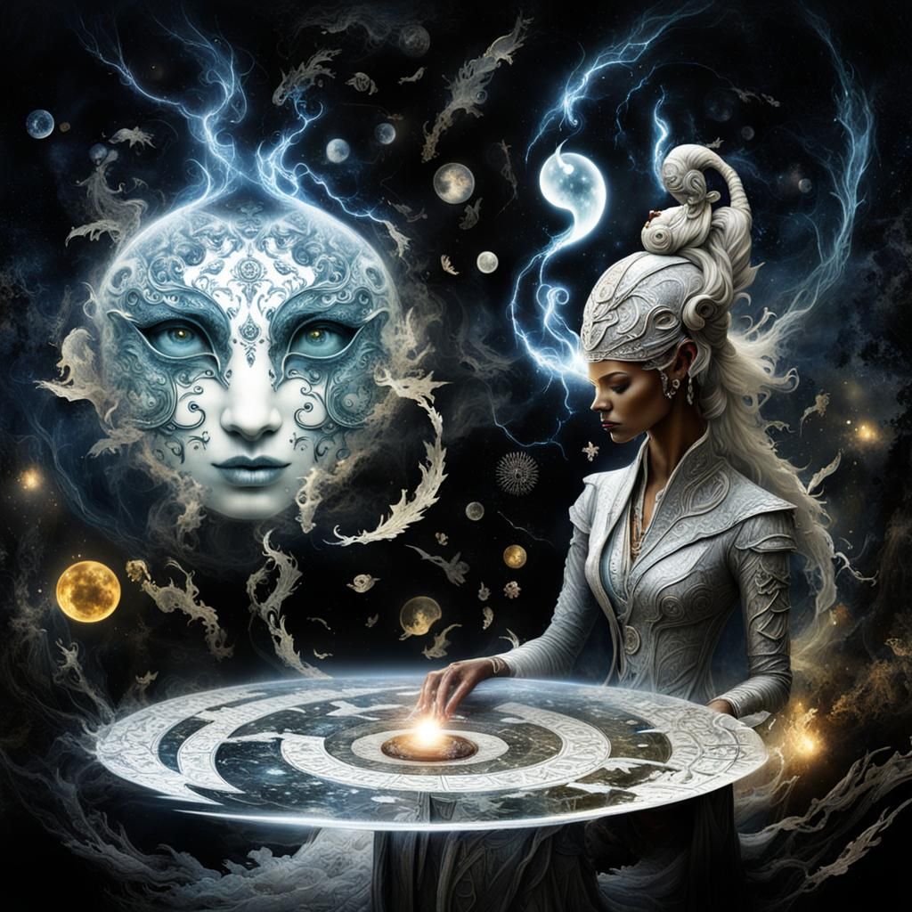 fortune teller in a spirit summoning