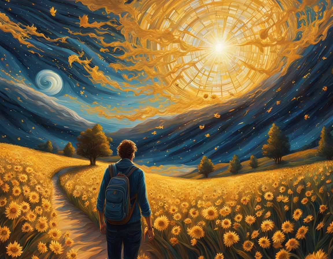 Day and Night Sky Merge in Hyperrealistic Art