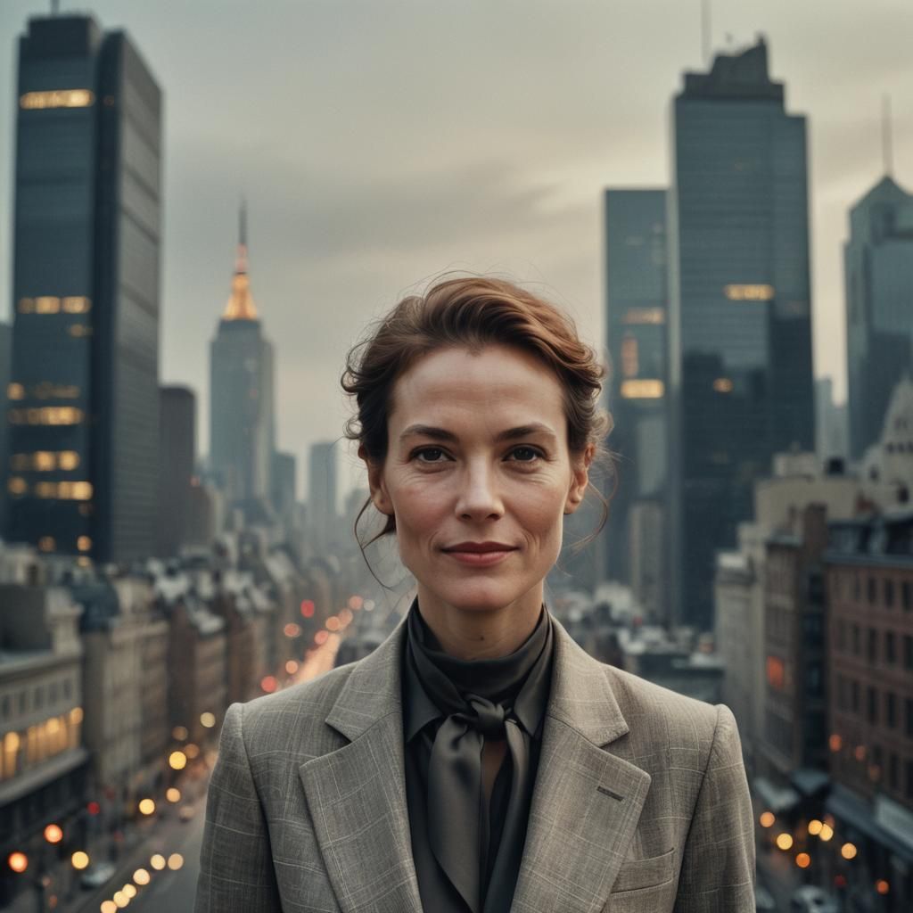 High-Fashion Portrait of Smiling Businesswoman