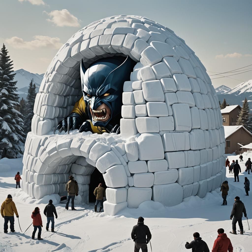 Wolverine Igloo Mashup: Digital Art