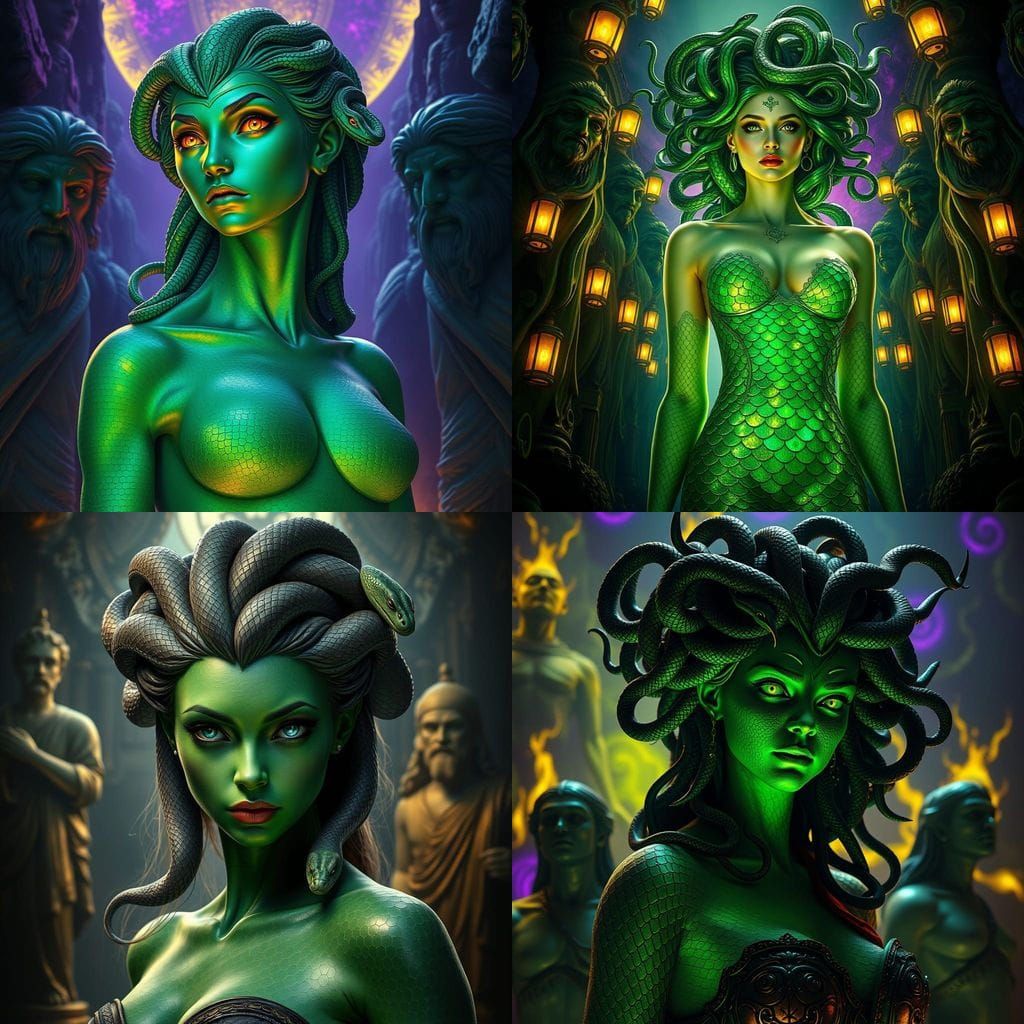 Hyperrealistic Green Goddess in Dark Fantasy Art