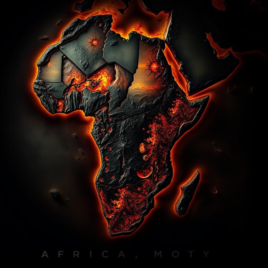 Sinister Map of Africa Under Microscope