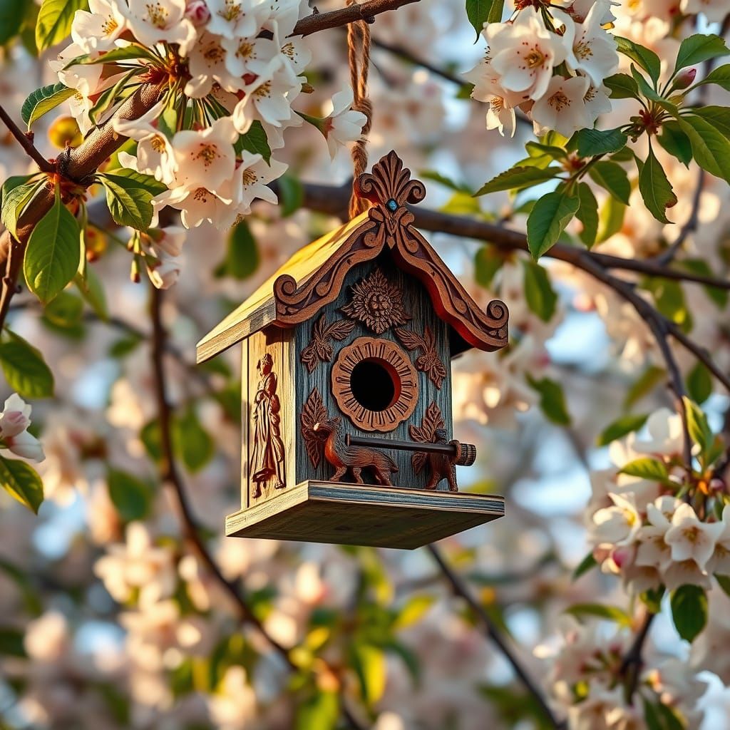 Birdhouse in Impressionistic Style
