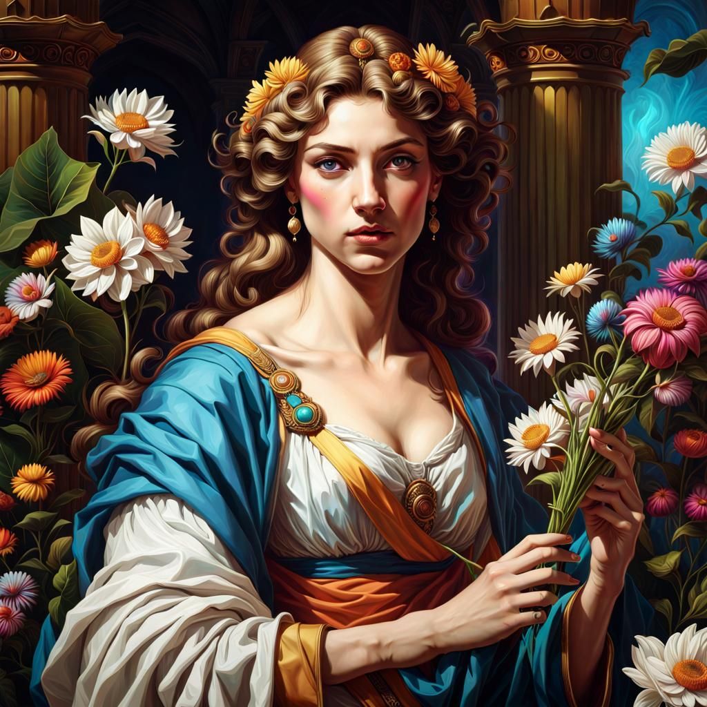 Mystical Psychedelic Portrait in Ethereal Style