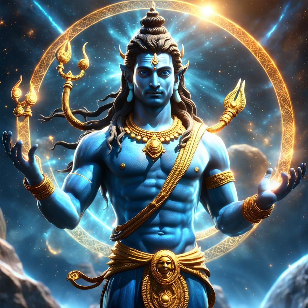 Lord Shiva Holds the Universe: 3D Game Art