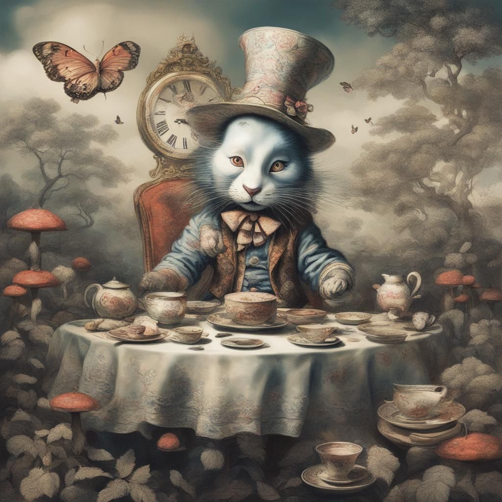Surreal Asian Alice in Wonderland: Rembrandt Style