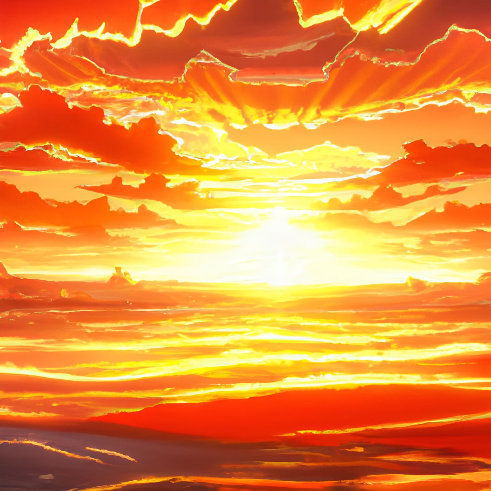 Gorgeous Anime Sunset in Digital Illustration