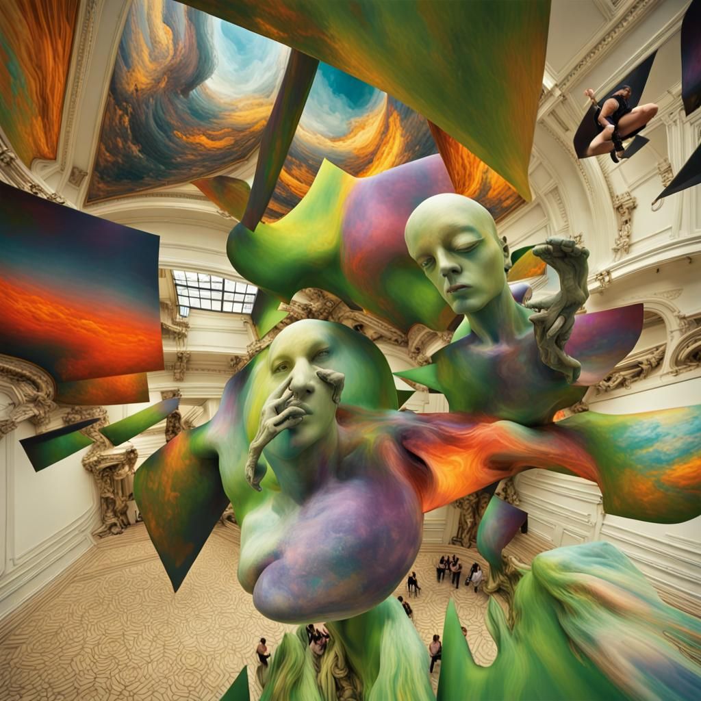 Gallery View with Kinetic Sculptures in Magical Realism