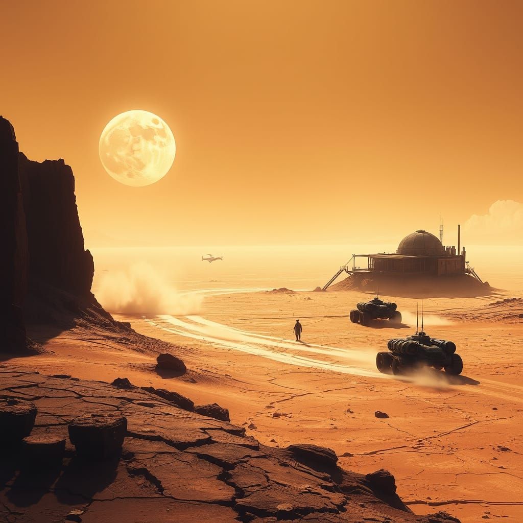 Endless Dunes of Tatooine in Gritty, Textured Style