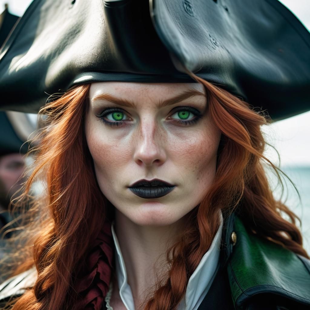 Redhead Pirate Girl Portrait in Cinematic Style