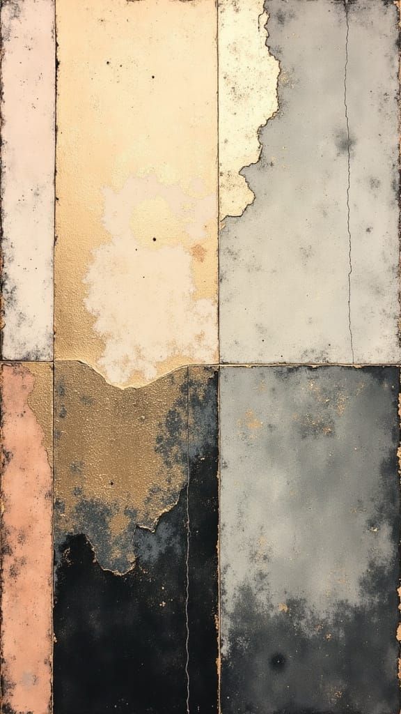 Overlapping Rectangles in Muted Tones with Gold Diagonal